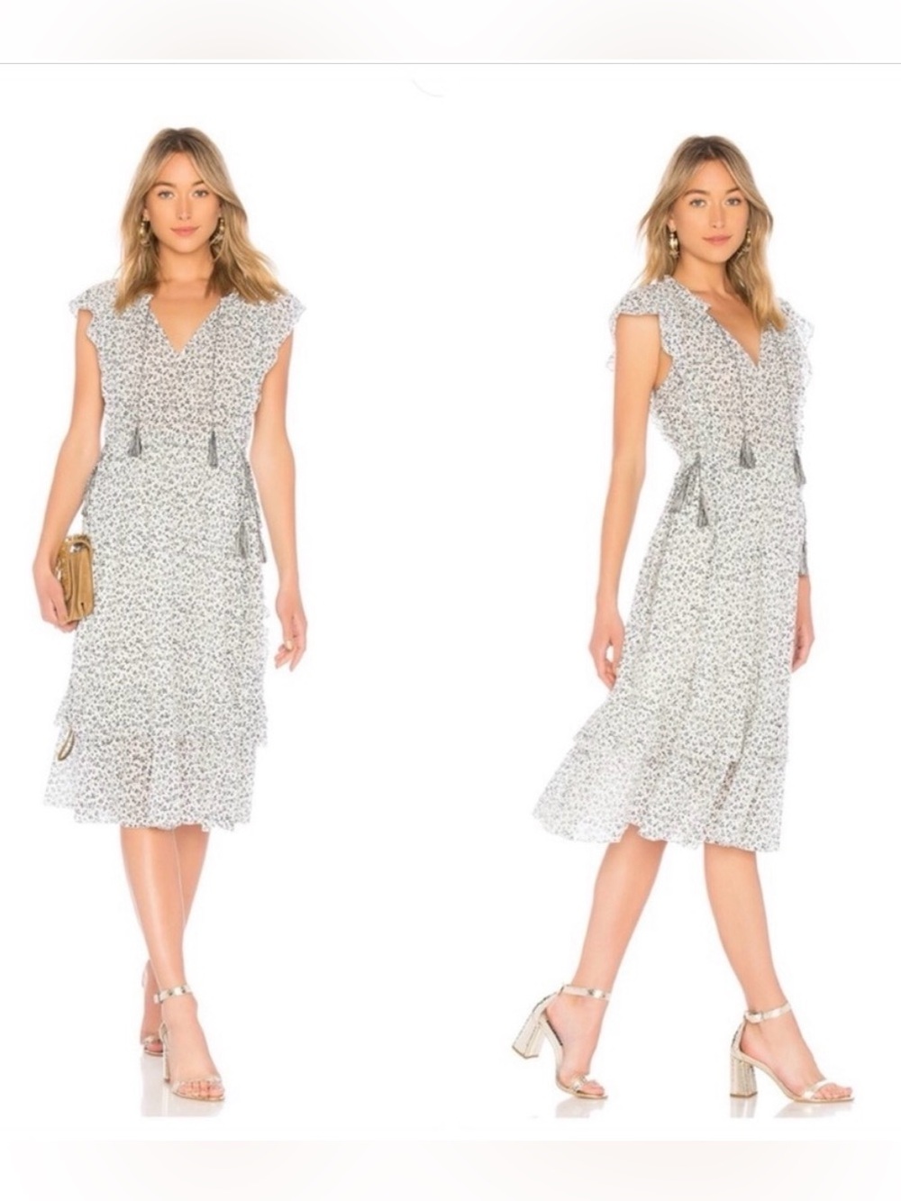 Ulla Johnson Anja Midi Dress with Tassel Tie - Silk-Cotton blend